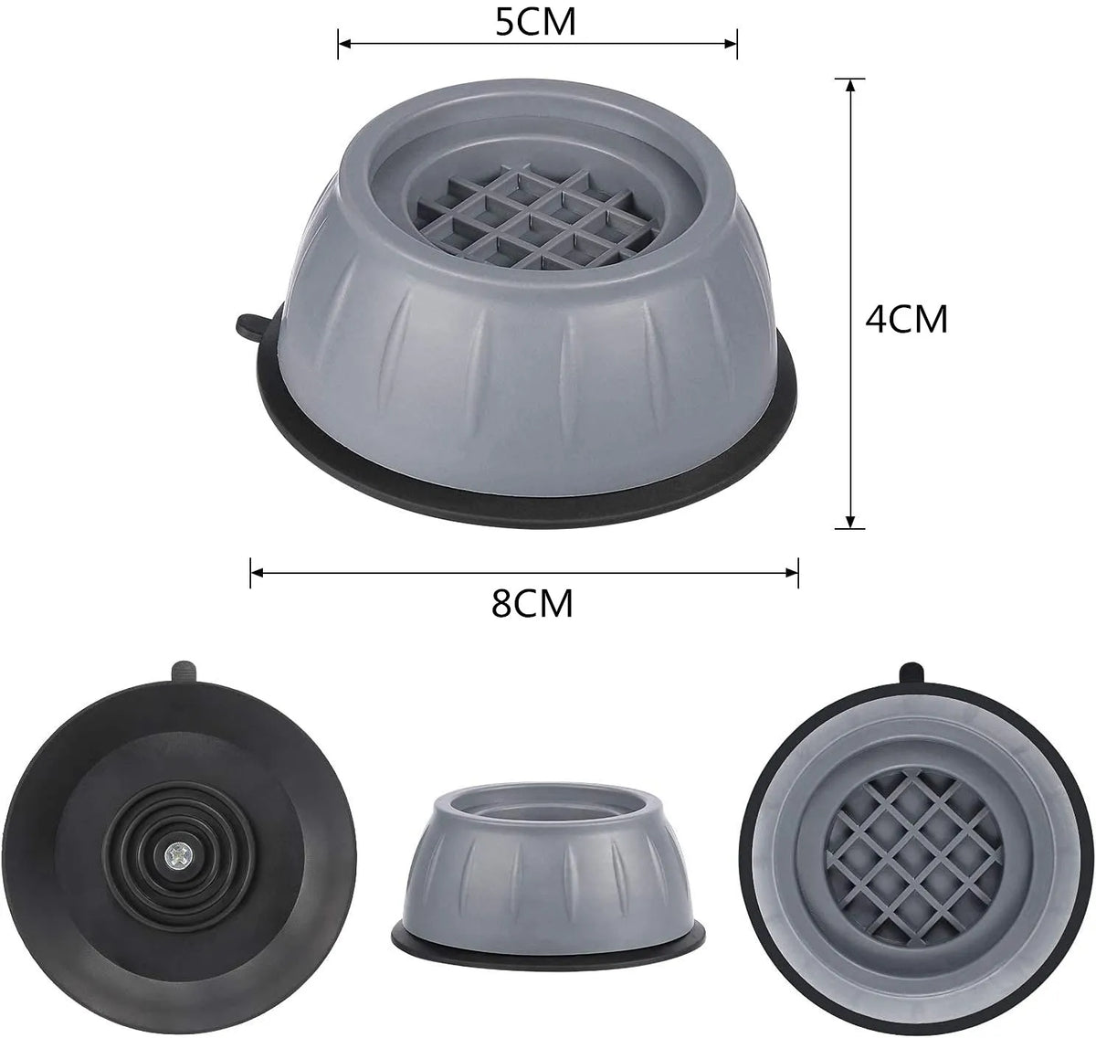 supports pieds anti vibration caoutchouc antidérapants gris noirs texturés meubles modernes fixations ventouses silencieux
