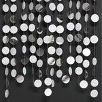 guirlande décorative argentée paillettes cercles festives suspension anniversaire mariage événements noël baptême