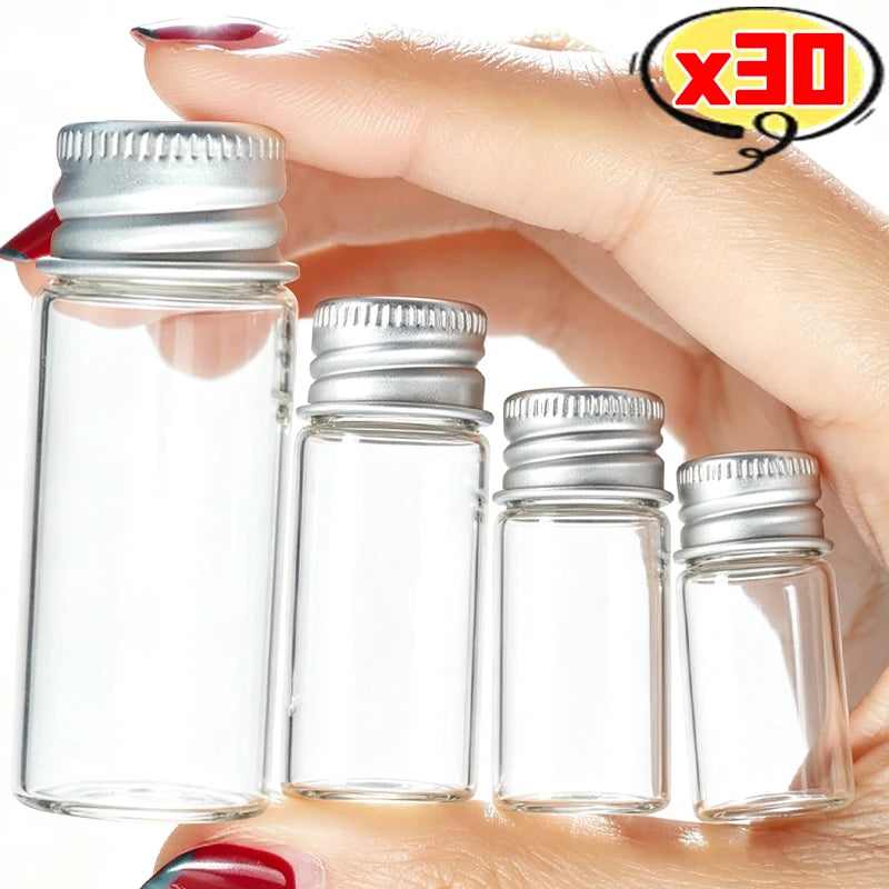 bouteilles verre transparentes modernes 5ml 7ml 10ml 12ml bouchons métalliques échantillons bijoux