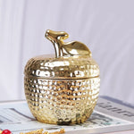boîte bijoux fruit forme céramique or argent texture martelée moderne décoration rangement