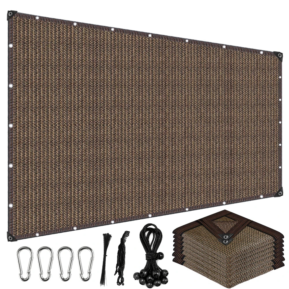 toile d'ombrage noire maille fine anneaux cordes jardin terrasse patio extérieur