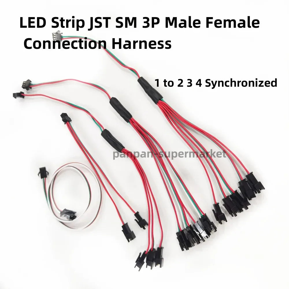 connecteur ruban led rouge vert blanc noir jst sm 3p fil cuivre cable different