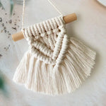décoration bohème macramé tressé main artisanal couleur beige clair