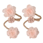 boucles rideau violet rose bleu clair blanc fleurs tulle noeuds corde opaques décoratifs