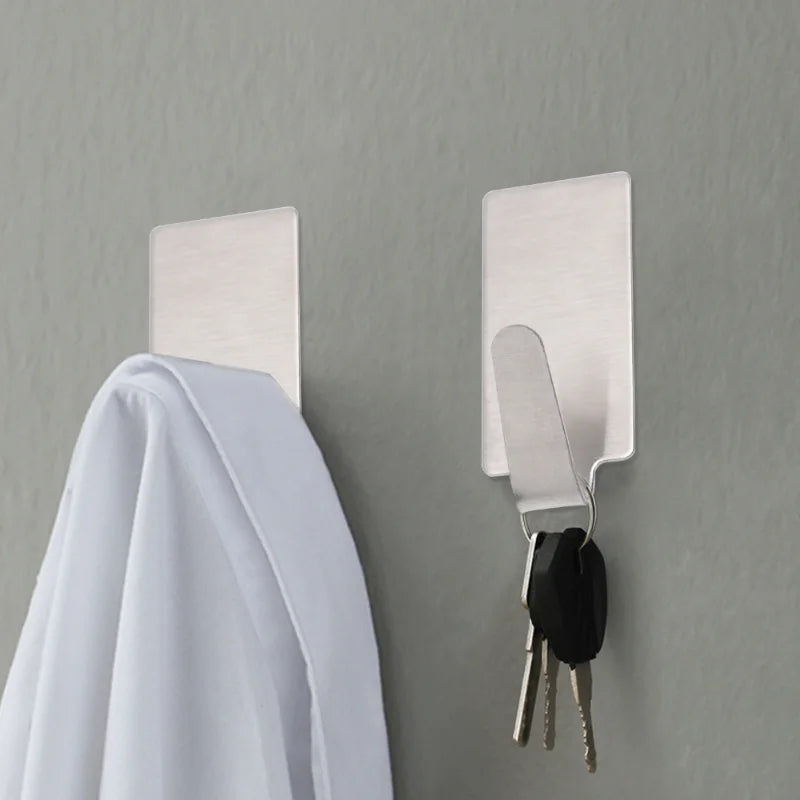 porte serviettes adhésifs acier inoxydable moderne 10pcs argentés finition brossée minimaliste cuisine salle bains