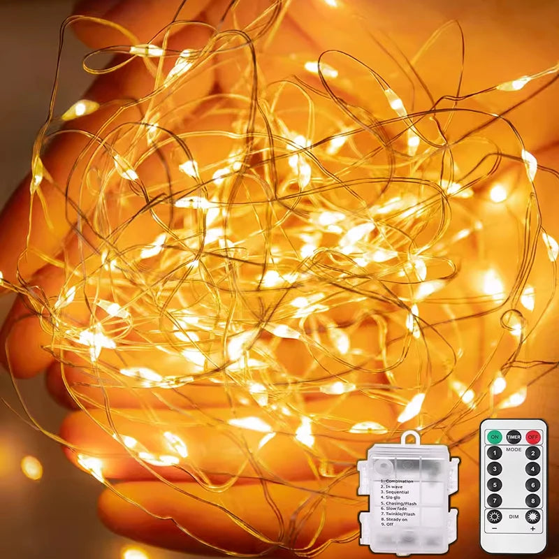 guirlande lumineuse led multicolore blanc blanc chaud bleu moderne clips télécommande modes timer