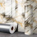 rideau décoratif moderne or rayures brillant adhésif élégant tissu rouleau chambre salon