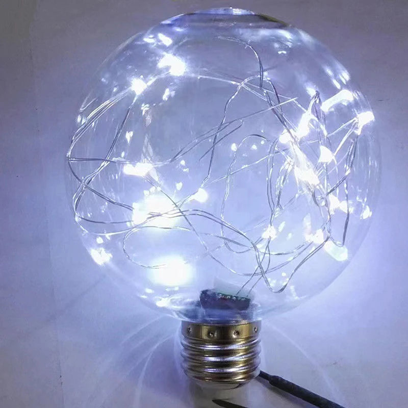 ampoules led décoratives transparentes rose fil cuivre lumière rvb éclairage intérieur féerique vintage 8cm