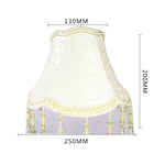 abat jour tissu floral broderie franges beige luxe décoration lampe table murale moderne