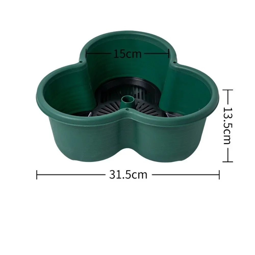 pots fleurs gris orange moderne roulettes plastique jardin adultes