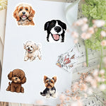 stickers chiens dessin animé multi couleur adhésifs imperméables modernes scrapbook journal portable téléphone