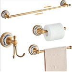accessoires salle bain doré ornements floraux classique porte serviettes mural anneau crochet fixations vis