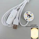 ampoule led blanc blanc chaud circulaire diodes modernes câble usb commutateur on off