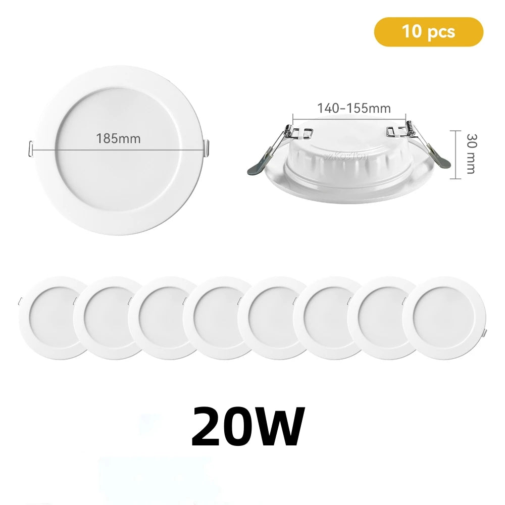éclairage led downlight spot 12w 20w blanc moderne clips opaques 95mm 185mm