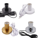 support lampe moderne noir blanc doré argenté rond lisse opacité câble prise us plug