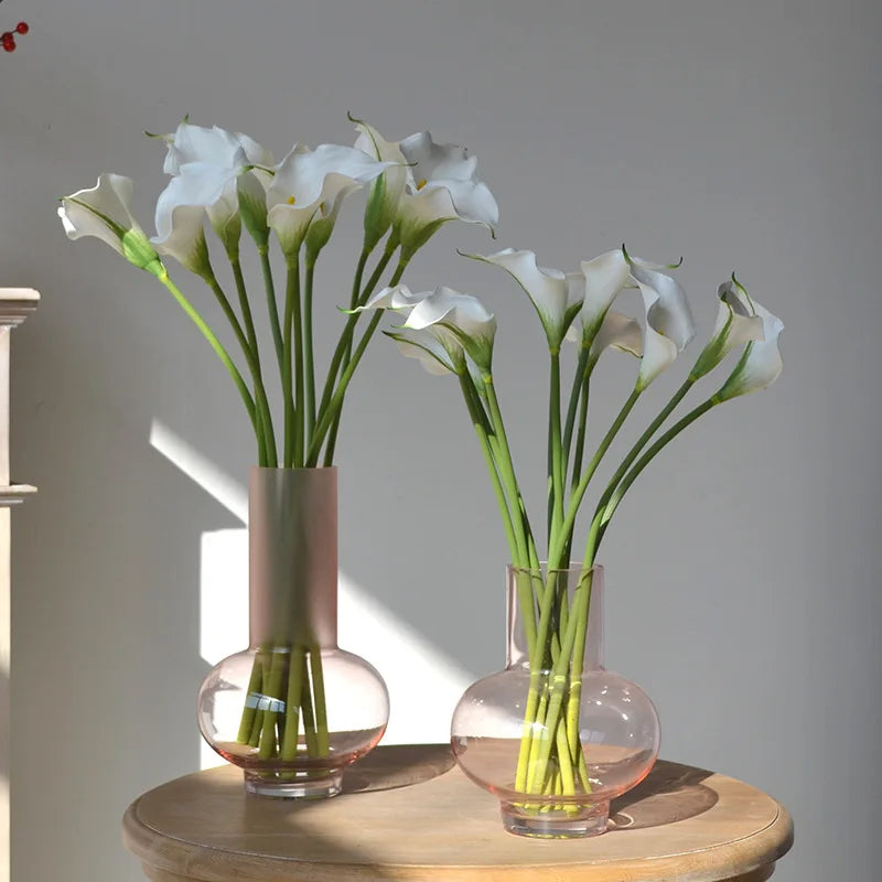 fleurs artificielles calla lily blanc rose orange vases transparents mariage anniversaireintérieurDecorationMinimaliste