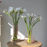 fleurs artificielles calla lily blanc rose orange vases transparents mariage anniversaireintérieurDecorationMinimaliste