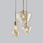 lampe suspendue moderne transparente chaîne dorée ampoule incluse flux lumineux variable certifications multiples sécurité