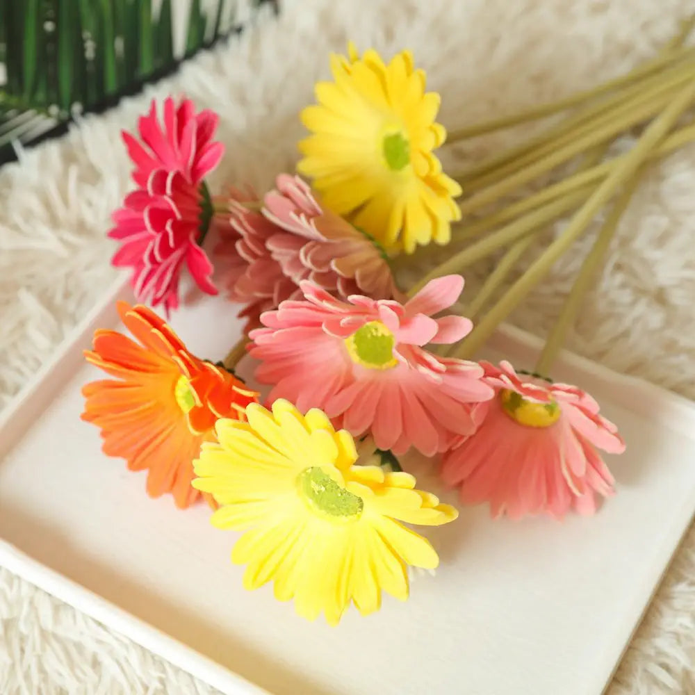 fleurs artificielles gerbera soie moderne intérieur mariage rose rouge jaune orange blanc