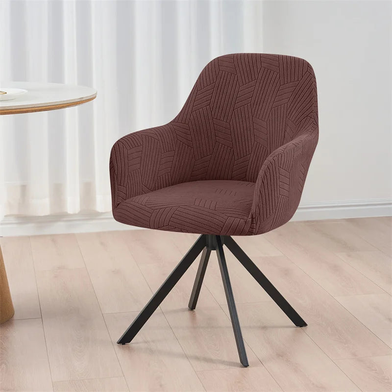 housse chaise gris rayures moderne élastique poignées salle manger mariage banquette cuisine