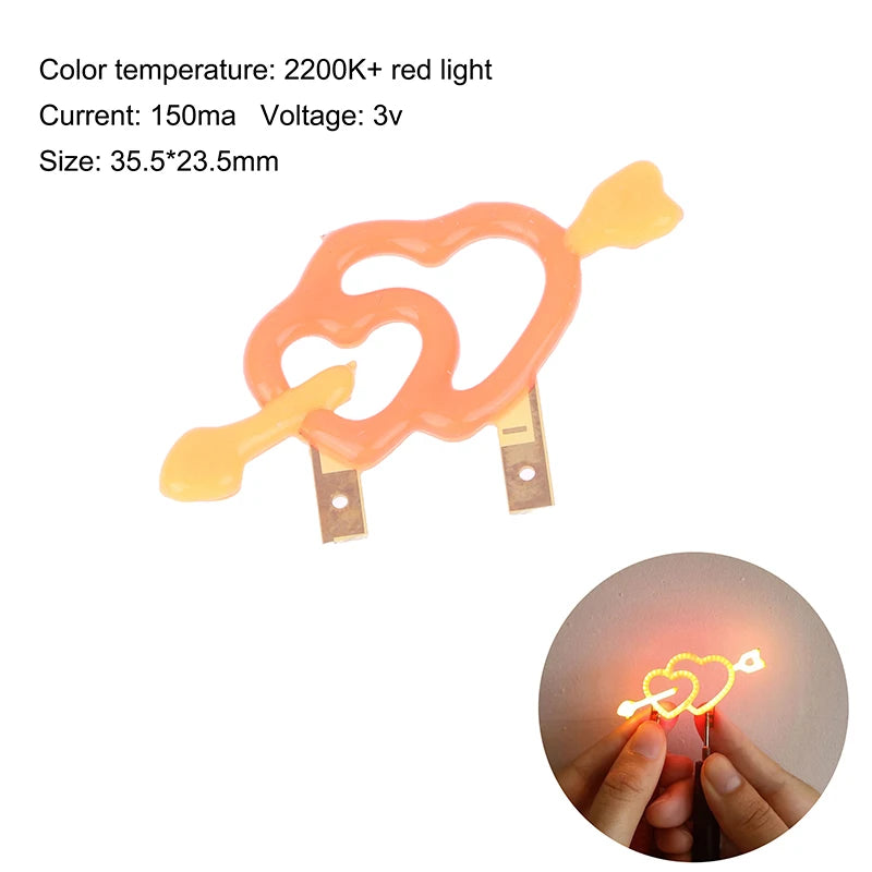 clip décoratif lumineux orange forme cœur métal décoration fête anniversaire minimaliste petit objet