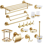 accessoires salle bain doré classique porte serviettes porte savon fixations vis