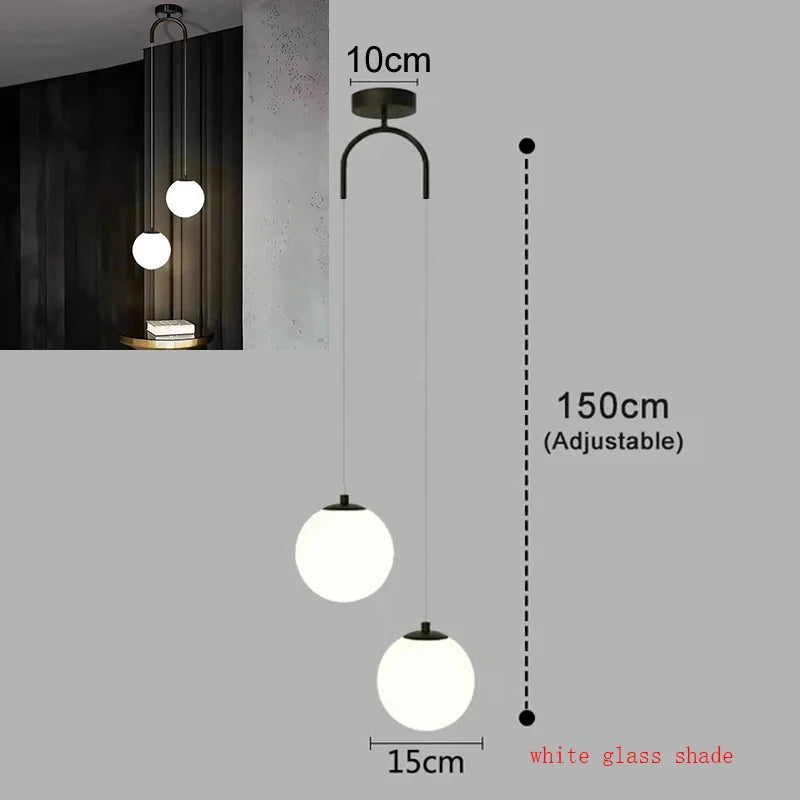suspension pendentif verre noir doré moderne éclairage chambre salle manger lumière mat opaques