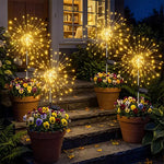 lumière solaire feu d'artifice doré moderne extérieure scintillante jardin pieds métalliques led filigrane opacité