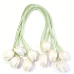 boucles rideau tulipes rose blanc vert violet ruban décoratives floral accessoires bricolage mariage