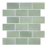 carreaux mur autocollants pvc rectangulaires brique vert foncé moderne 10 feuilles 30cm 30cm