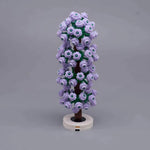 arbres miniatures créatifs fleurs roue dentée couleurs vives base plate naturelle