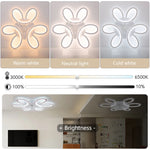 ventilateur led lampe moderne floral blanc six vitesses télécommande application