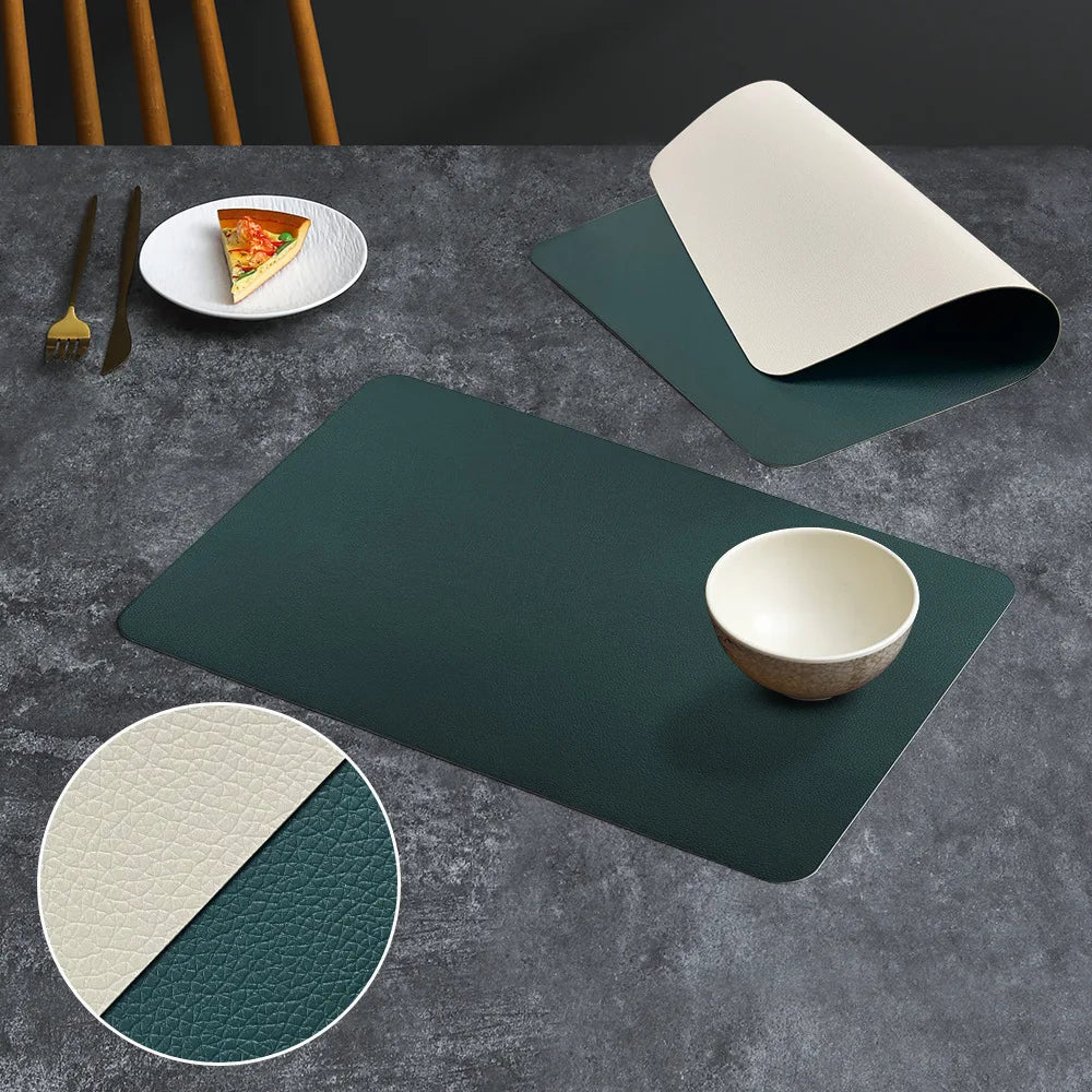 tapis table rectangulaire simili cuir moderne imperméable salle manger élégante
