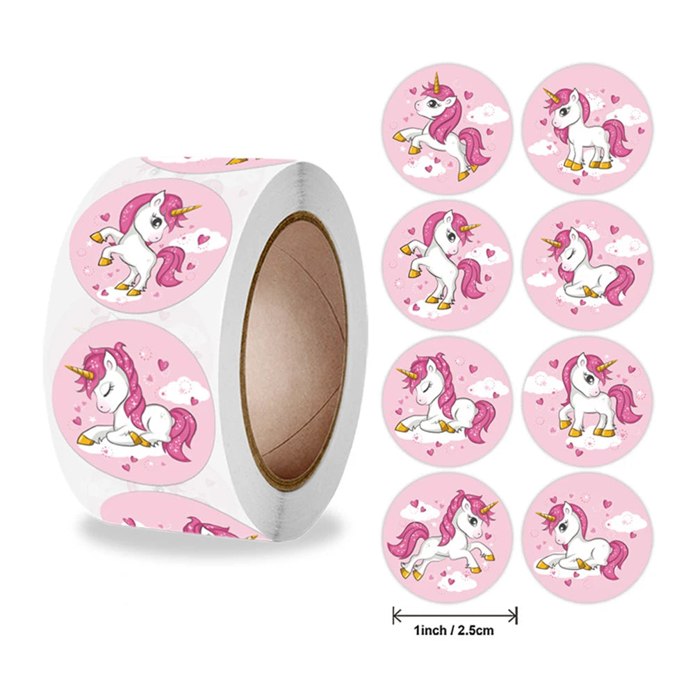 autocollants licorne arc ciel nuages fleurs adhésifs dessin animé multicolor rose blanc violet anniversaire