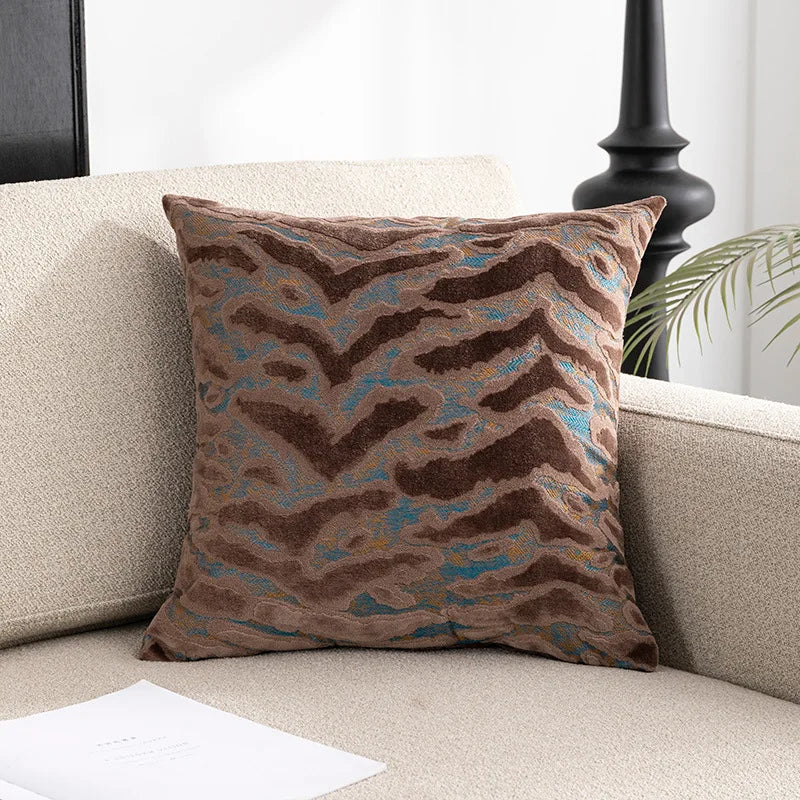 coussin décoratif velours tigre canapé chaise housse textile doux motif animal maison moderne