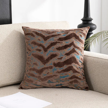 coussin décoratif velours tigre canapé chaise housse textile doux motif animal maison moderne