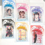 porte cartes transparent kawaii motifs animés couleurs vives chaines mignon personnages variés