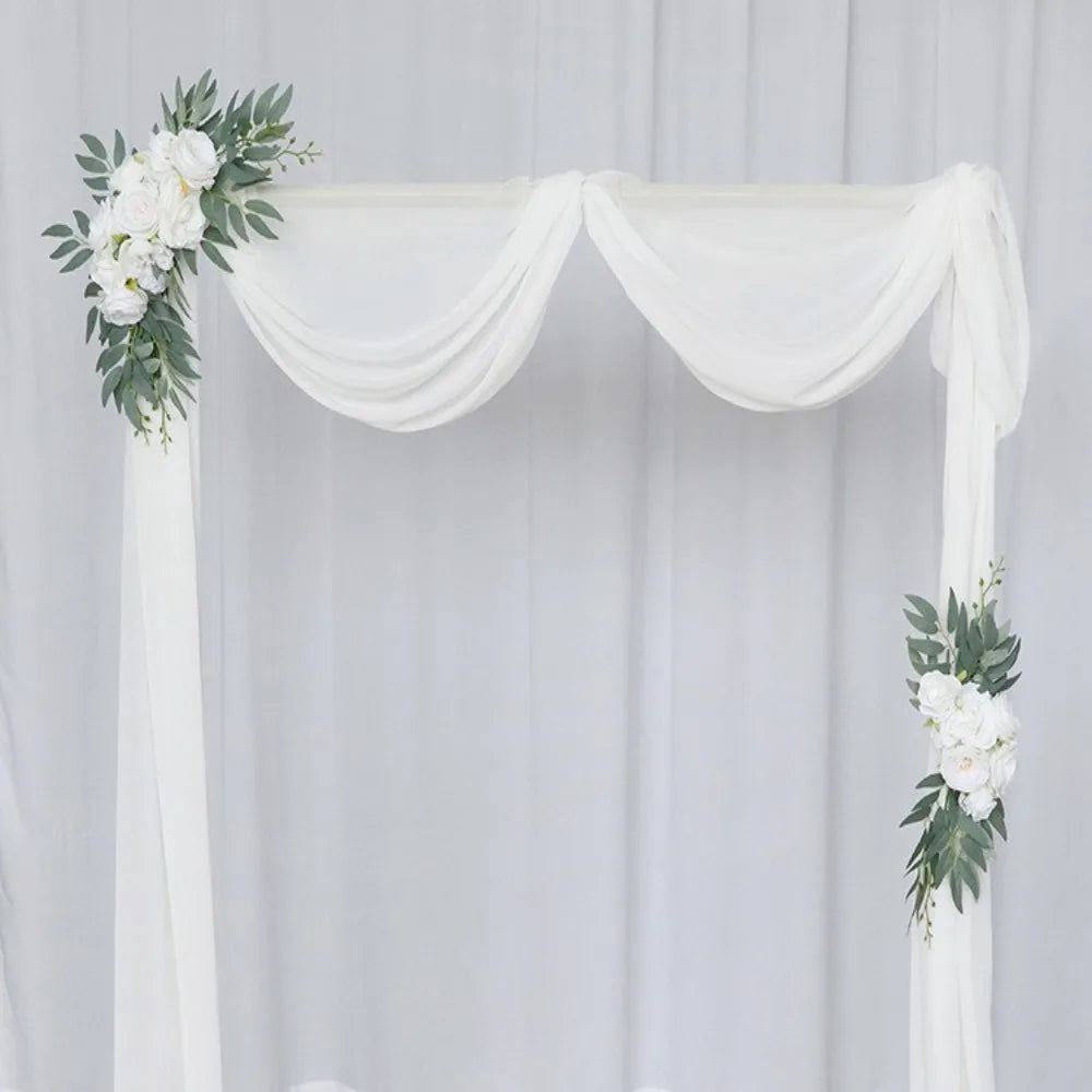 bouquet artificiel blanc vert décoration intérieure fleurs feuilles classique soie maison festive