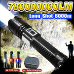 lampe torche rechargeable solaire laser 30w résistante hiking camping pêche