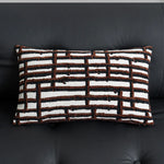housse coussin polyester géométrique chevaux marron blanc moderne décoration intérieure nordique fixations