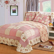 couette patchwork coton motifs floraux taies oreiller ensemble literie vintage chambre rustique
