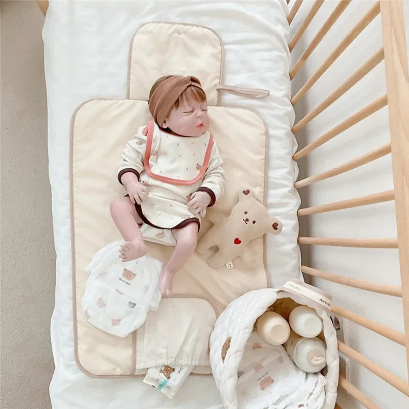 coussin bébé pliable imperméable tapis langer couverture quiltée motifs géométriques moderne doux housses incluses