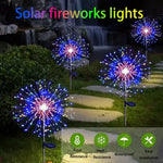 lumière solaire feu d'artifice led bleu blanc rouge vert moderne decoration jardinextérieur