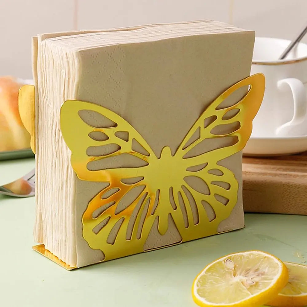 porte serviettes créatifs 3d papillon noir jaune doré blanc clips serviettes rangement vertical original