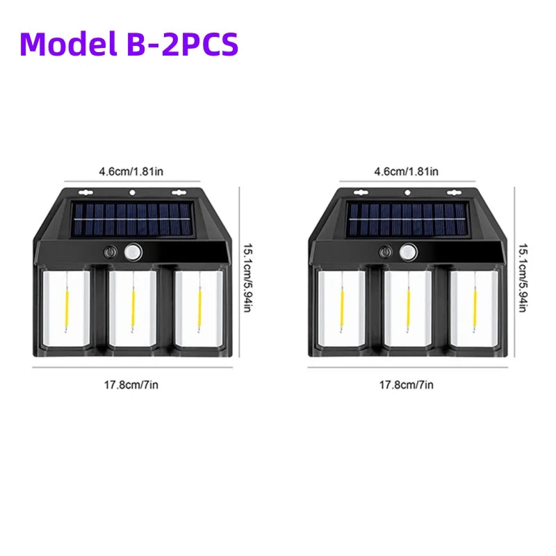 lampe solaire jardin led moderne ip65 étanche détecteur mouvement noir vis fixationsextérieur