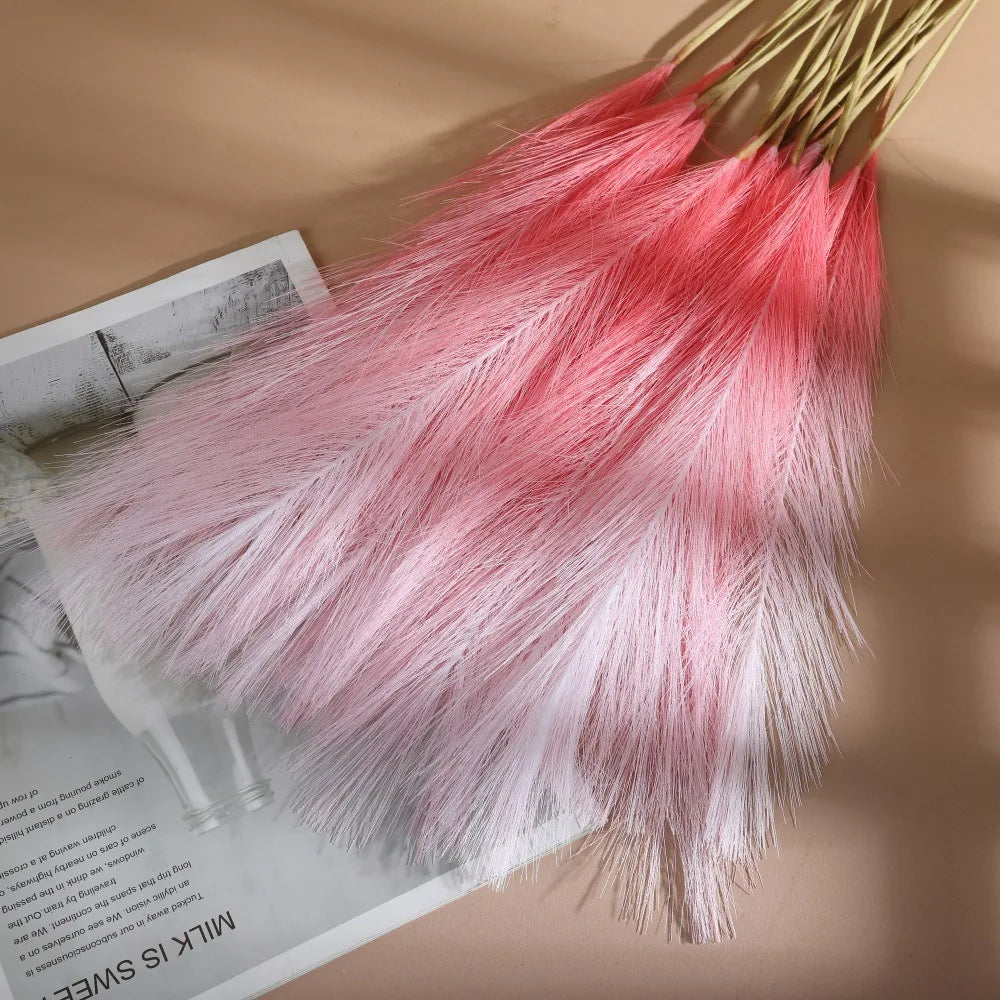 décoration intérieure plumes artificielles orange modernes élégantes 10 pièces soie