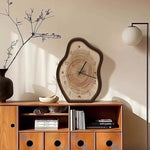 horloge murale moderne imitation bois naturelle rustique minimaliste quartz numerique salon chambre