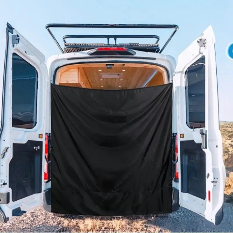 rideau porte arrière van noir opaque clips moderne confidentialité rangement camping