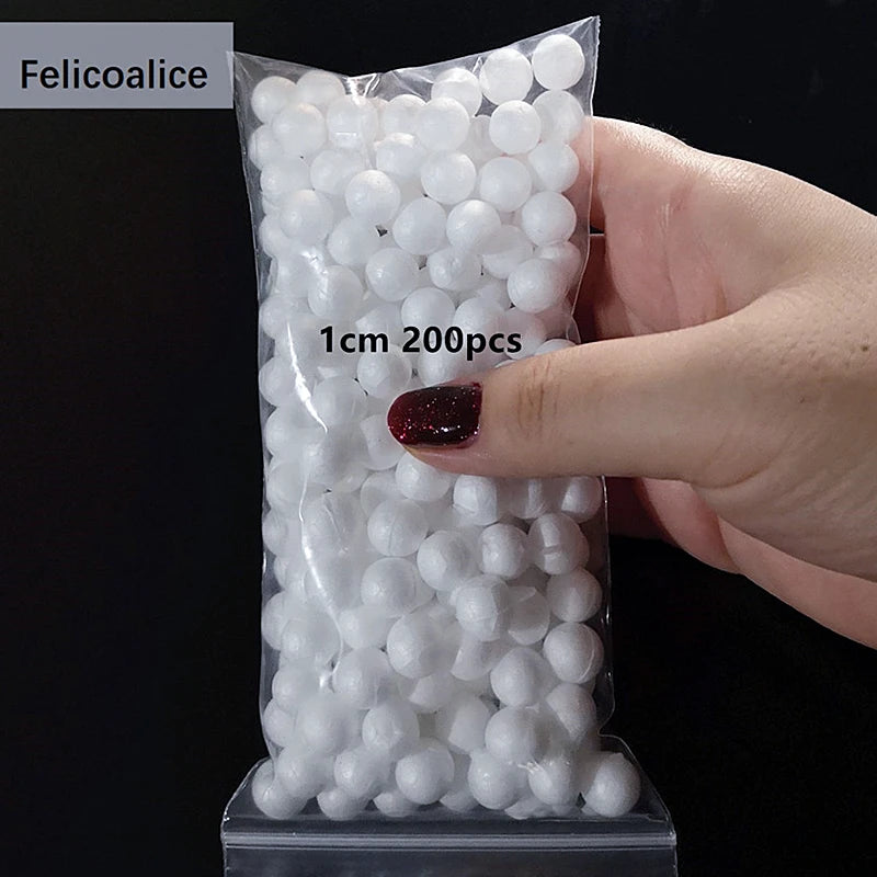 boules polystyrène blanc simples décorations fêtes mariage bricolage artisanat rondes lisses opaques variées tailles
