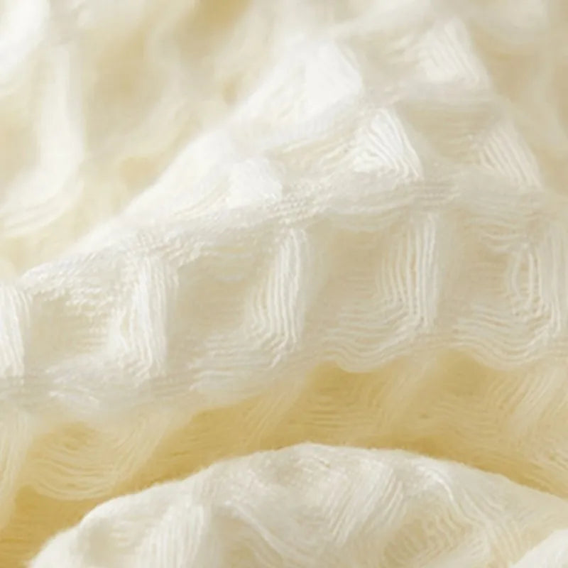 serviette bain coton gaufré texture carreaux absorbante douce salle bain douche
